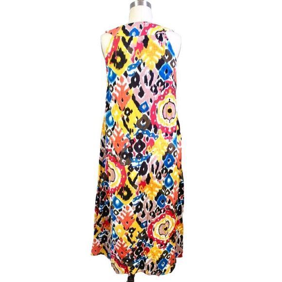 KAS New York Women's S Heavy Beaded Neck Brightly Colored Boho Cruise Dress - Picture 3 of 6